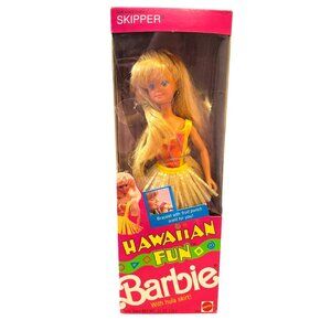 Hawaiian Fun Skipper Barbie Doll W/Hula Skirt & Accessories By Mattel 1990 #5942